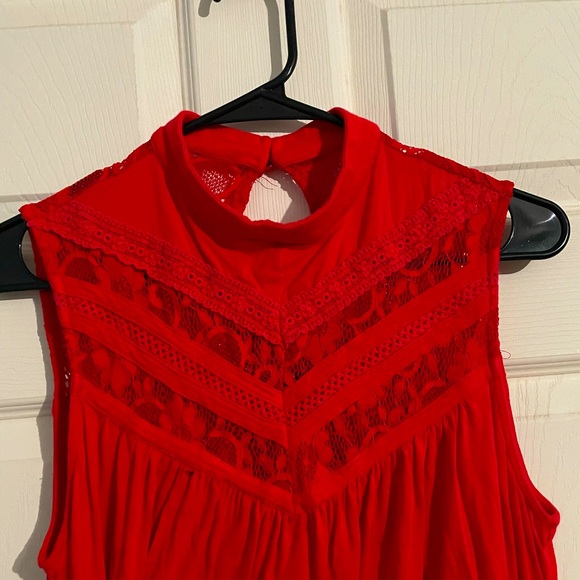 AGB Dresses & Skirts - RED lace dress short and flowy